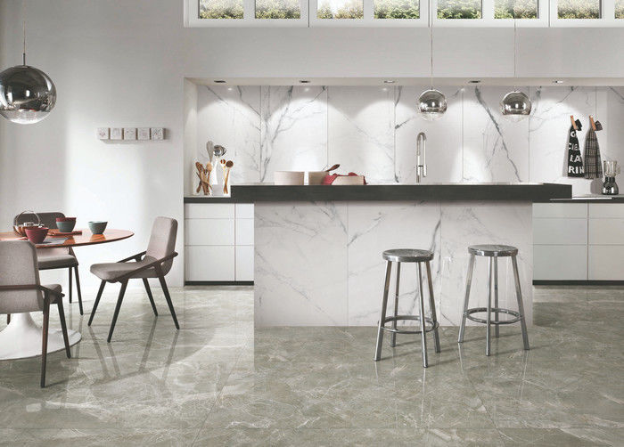 Heat Insulation Porcelain Marble Floor Tile Grey Acid Resistant Fine