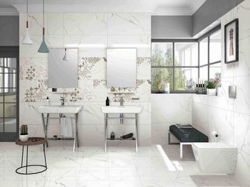 Ceramic Glazed Porcelain Floor And Wall Tile Super White Thickness 10mm supplier