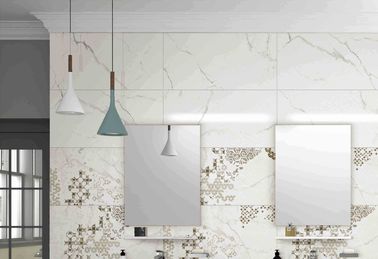 Super White Glazed Porcelain Floor Tiles Thickness 10 Mm Heat Insulation supplier