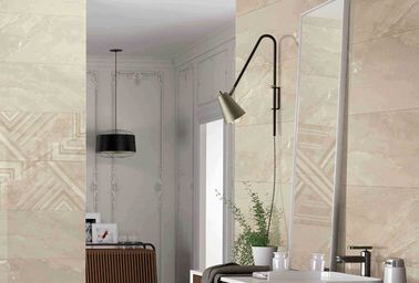 Antibacterial Glazed Porcelain Stoneware Tile Light Grey Polished Matte Finish supplier