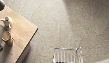 Natural Stone Effect Porcelain Floor Tiles Yellow Beige Accurate Dimensions supplier