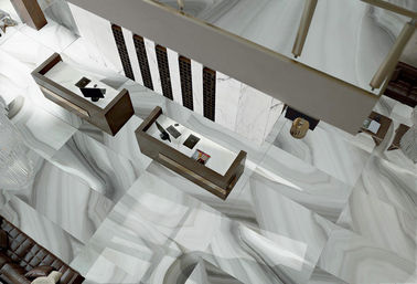 Accurate Dimensions Polished Porcelain Floor Tiles Light Grey Thickness 12mm supplier