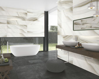 Accurate Dimensions Polished Porcelain Floor Tiles Light Grey Thickness 12mm supplier